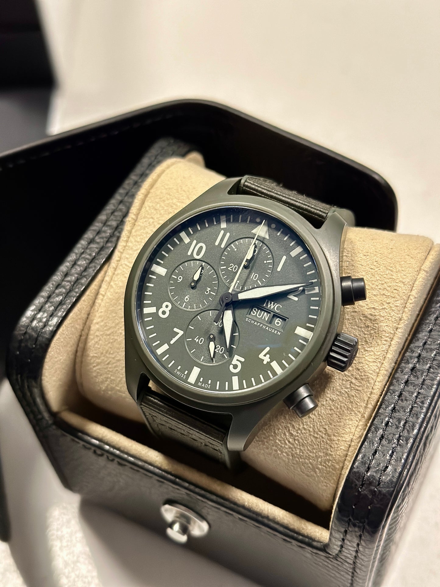 2022 IWC Schaffhausen Pilot Chronograph Top Gun "Woodlands" 44.5MM Green Dial (IW389106)