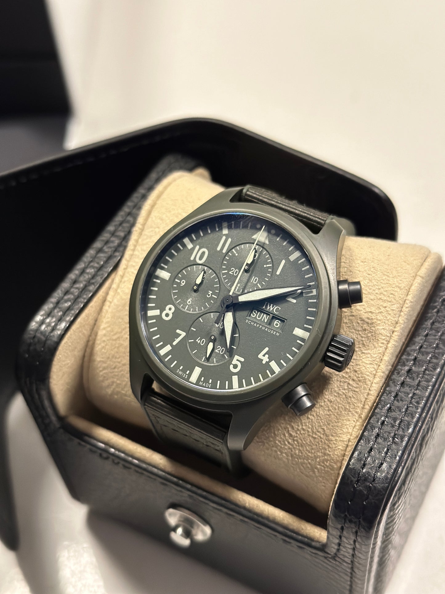 2022 IWC Schaffhausen Pilot Chronograph Top Gun "Woodlands" 44.5MM Green Dial (IW389106)