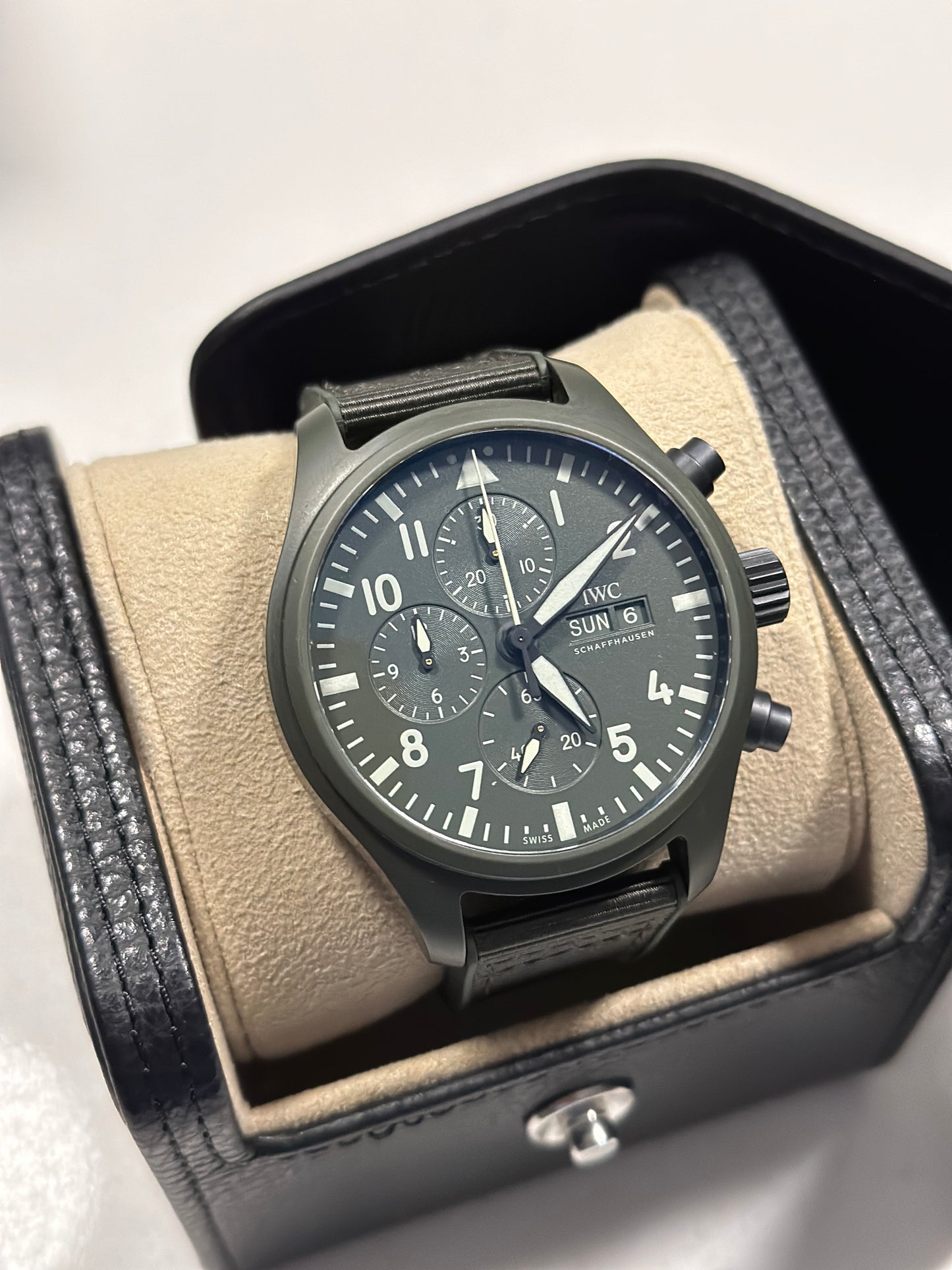 2022 IWC Schaffhausen Pilot Chronograph Top Gun "Woodlands" 44.5MM Green Dial (IW389106)