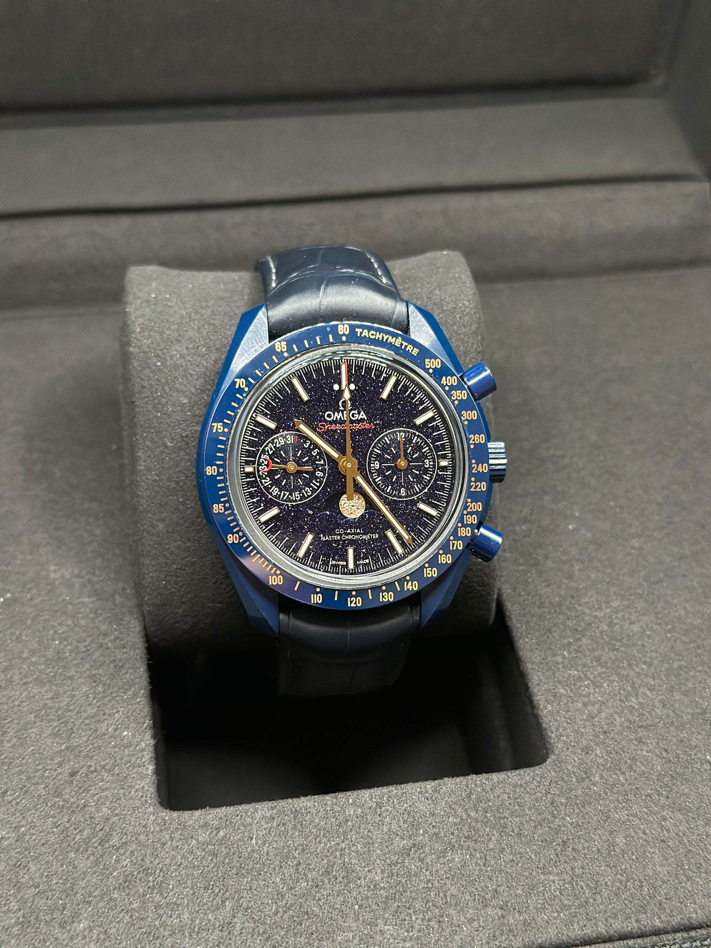 Omega Speedmaster Blue Side of the Moon Aventurine Full Set